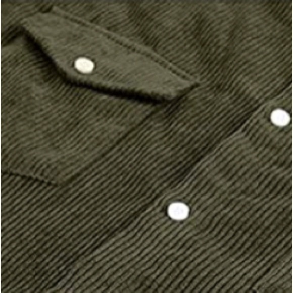 BRAND NEW MENS GREEN CASUAL BUTTON DOWN CORDUROY OVERSHIRT NWT - Picture 5 of 6